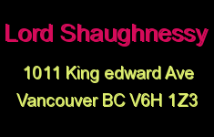 Lord Shaughnessy 1011 KING EDWARD V6H 1Z3